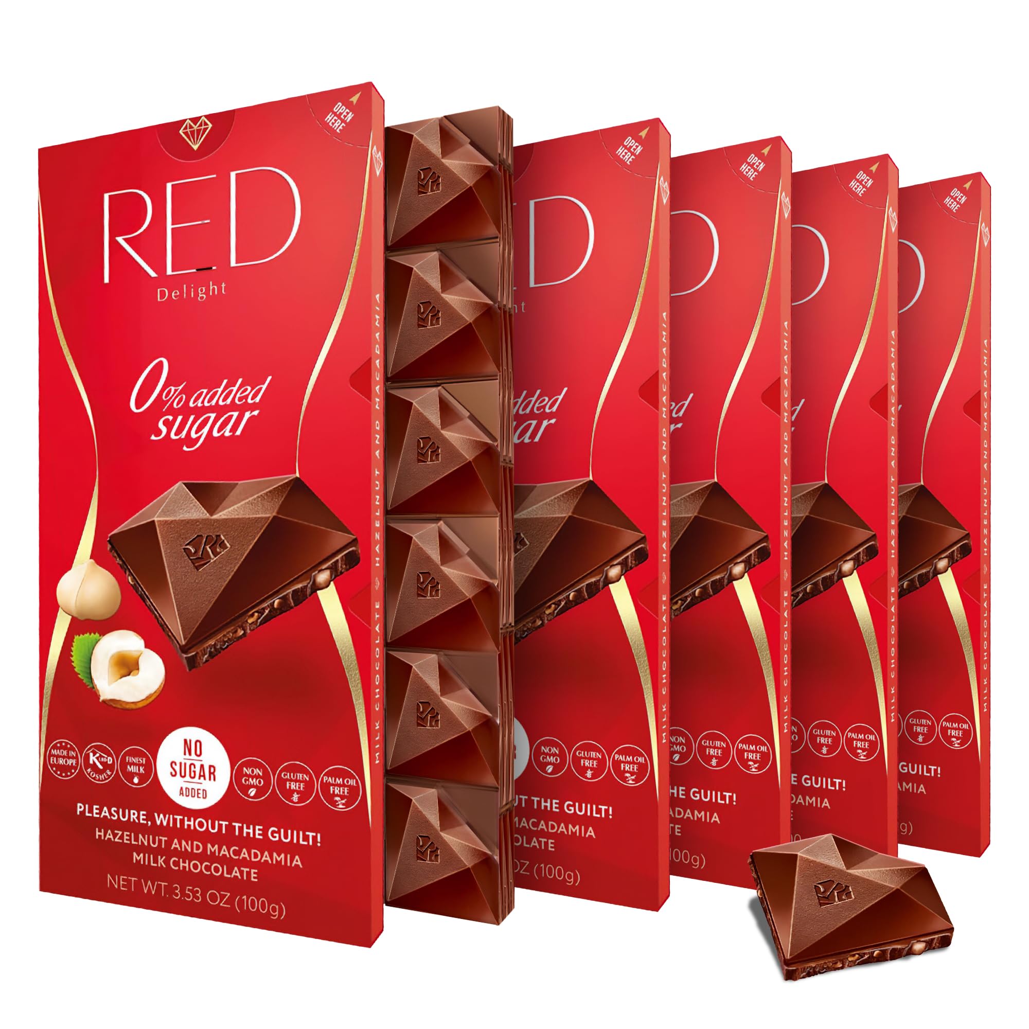 milkcafe⭐️即購入可　泉州2,000本レッド3,000本 Amazon.com: Red Delight Hazelnut & Macadamia Milk Chocolate Bars