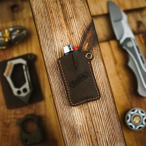 Vista 9 de KeyUnity Funda de cuero EDC organizador de bolsillo cosido a mano bolsa deslizante KA03