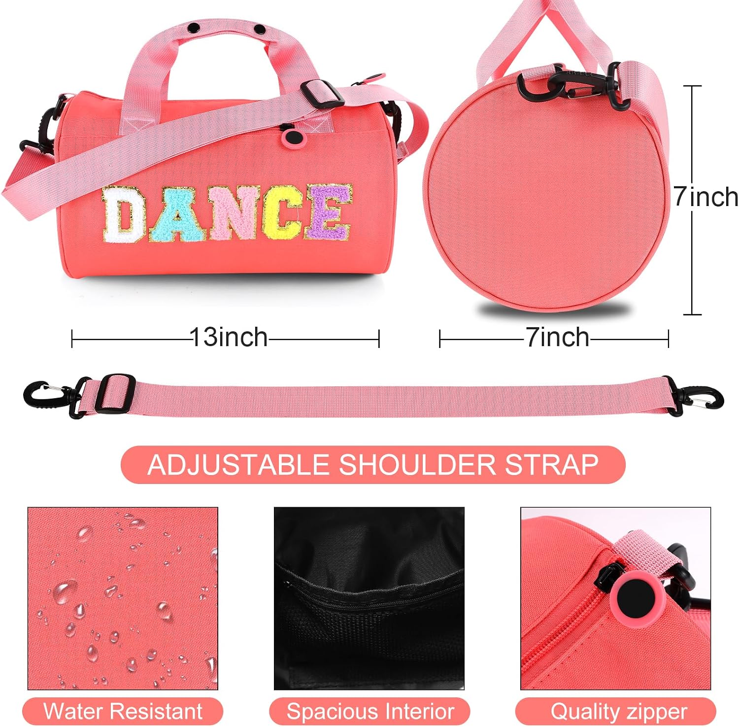 Dance Ballet Bag for Girls Sport Gym Duffle Bags Overnight Travel Bags Fun Dance Workout Duffel Bag Toddler Cute Bag for Dancers, Girls, Teens, Student Athletes image 2