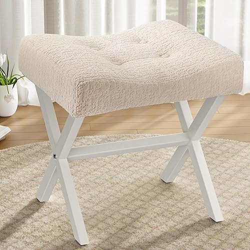 Memobarco 18-Inch Large Vanity Stool Chair, Vanity Bench with Metal