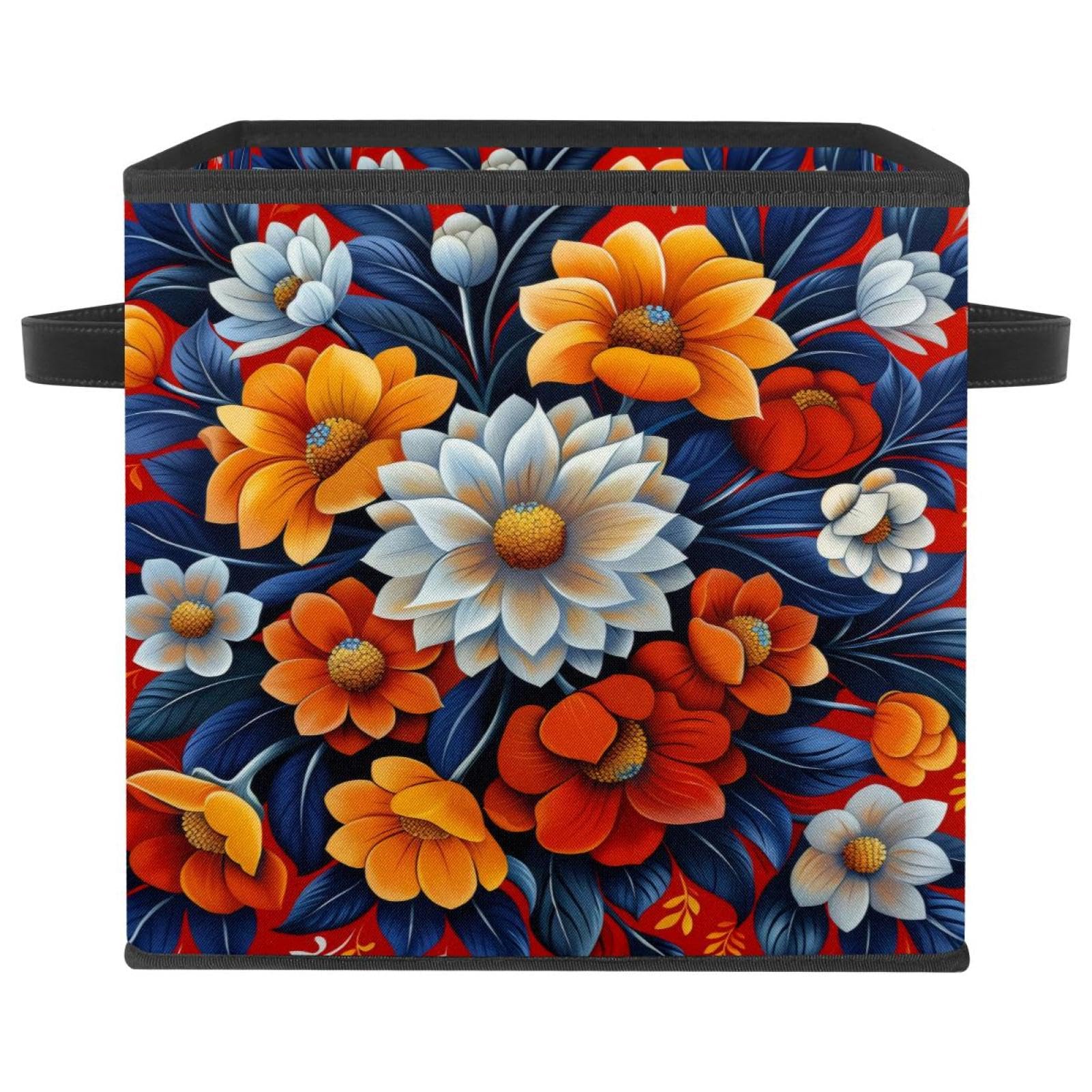 Grand cube de rangement pour éliminer le désordre avec style grâce aux motifs fleurs