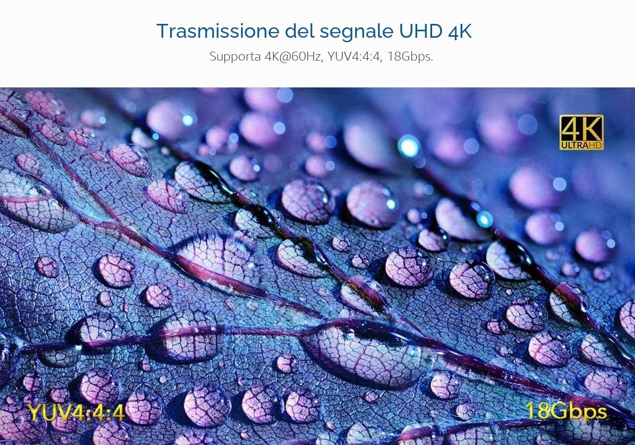 PremiumCord Extender HDMI 4K su 70m Tramite Cavo Patch Cat6 / Cat6A / Cat7, trasmettitore e Ricevitore IR, HDMI 2.0, Arc, risoluzione Video Ultra HD 4K @ 60Hz