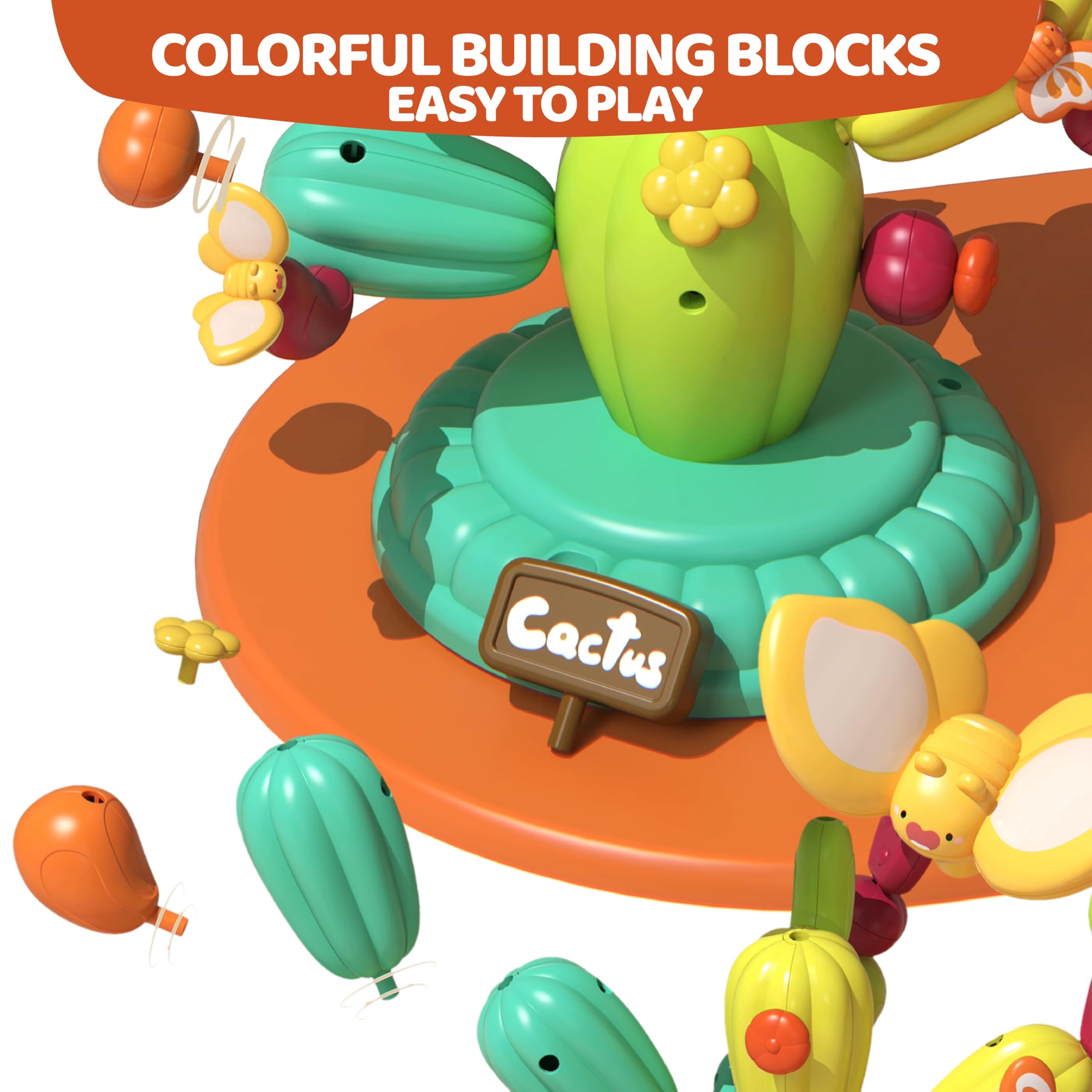OLMURI Cactus Garden Toy for 3+ Age Girls and Boys, Flower Garden Building Toy with Magnetic Bird Feeding Game, Educational Preschool Birthday Gifts - Image 5