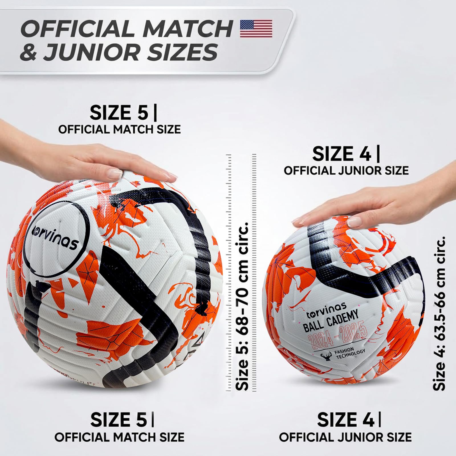Balón de fútbol tamaño 5,4 – Piel sintética impermeable adherida térmicamente, entrenamiento profesional y pelota de partido para jóvenes y adultos, con bomba y bolsa, juego de regalo de