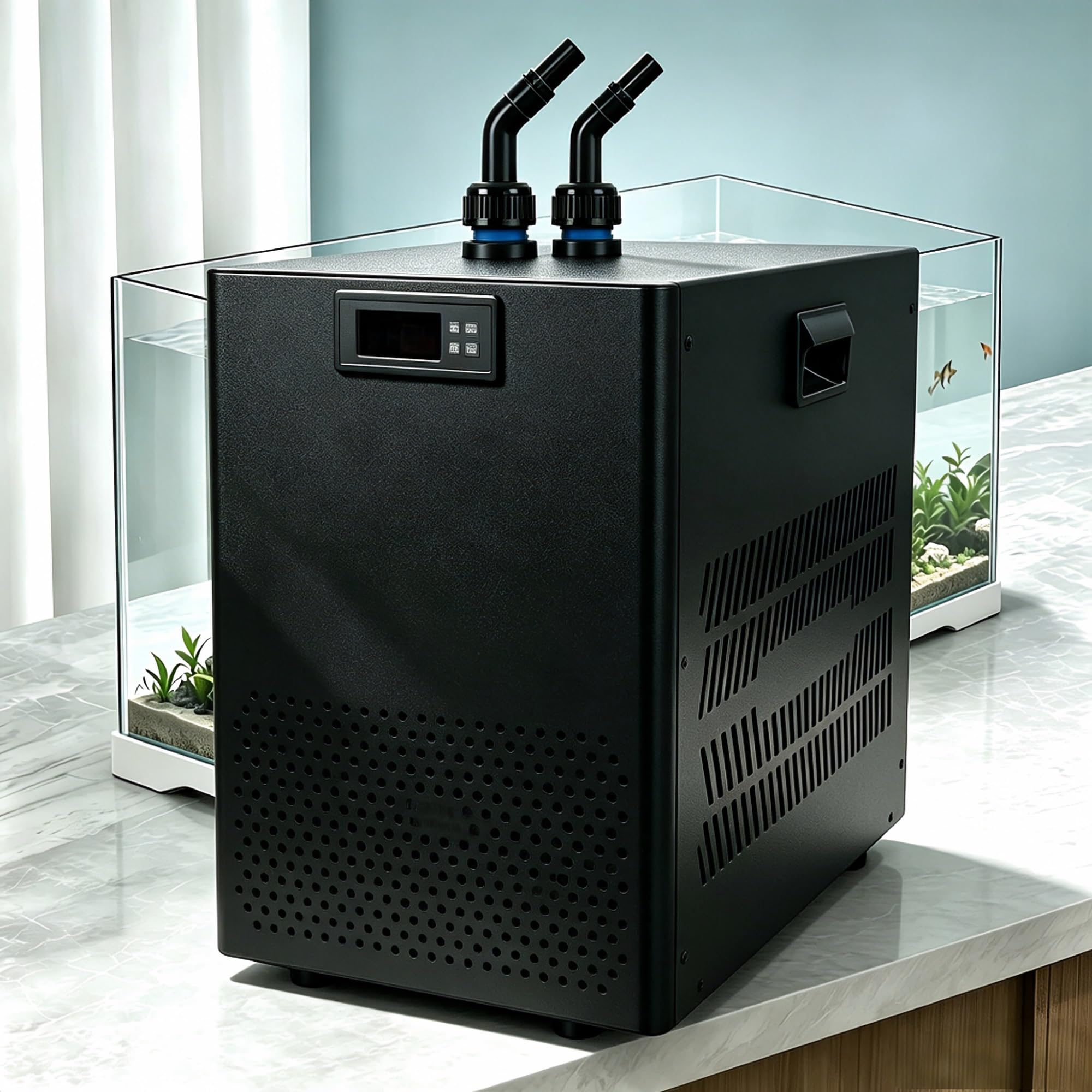 Enfriador De Acuario 100L-300L, Enfriador De Compresor Con Bomba Y Manguera | Enfriamiento rápido for peces, camarones, arrecifes de coral, baño de hielo hidropónico(100L(26gal))