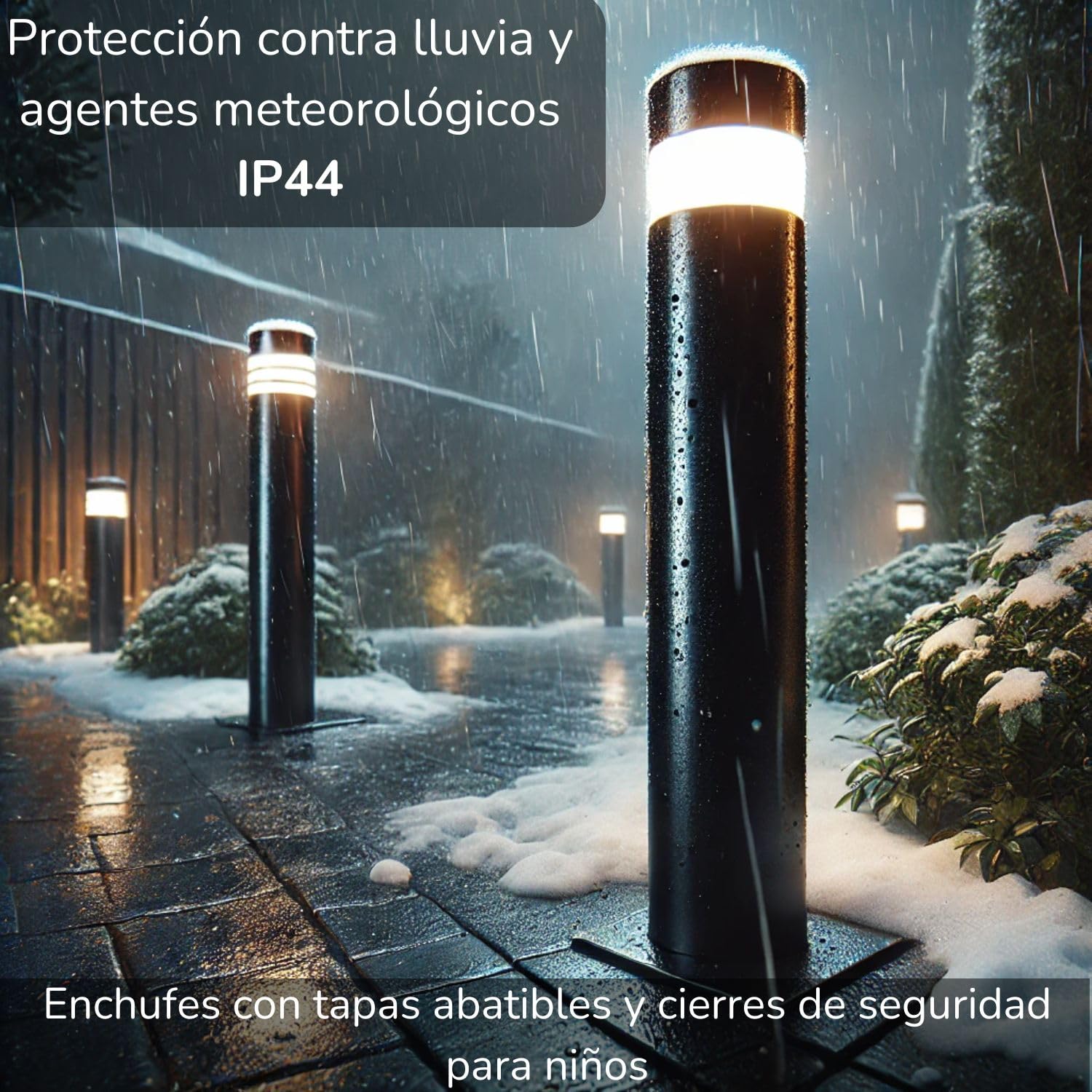 Baliza con enchufe LUA antracita G9 Led 3000K exterior IP44 (H.47,8cm). Ideal para colocar en zonas de paso, entrada a garajes o patios.