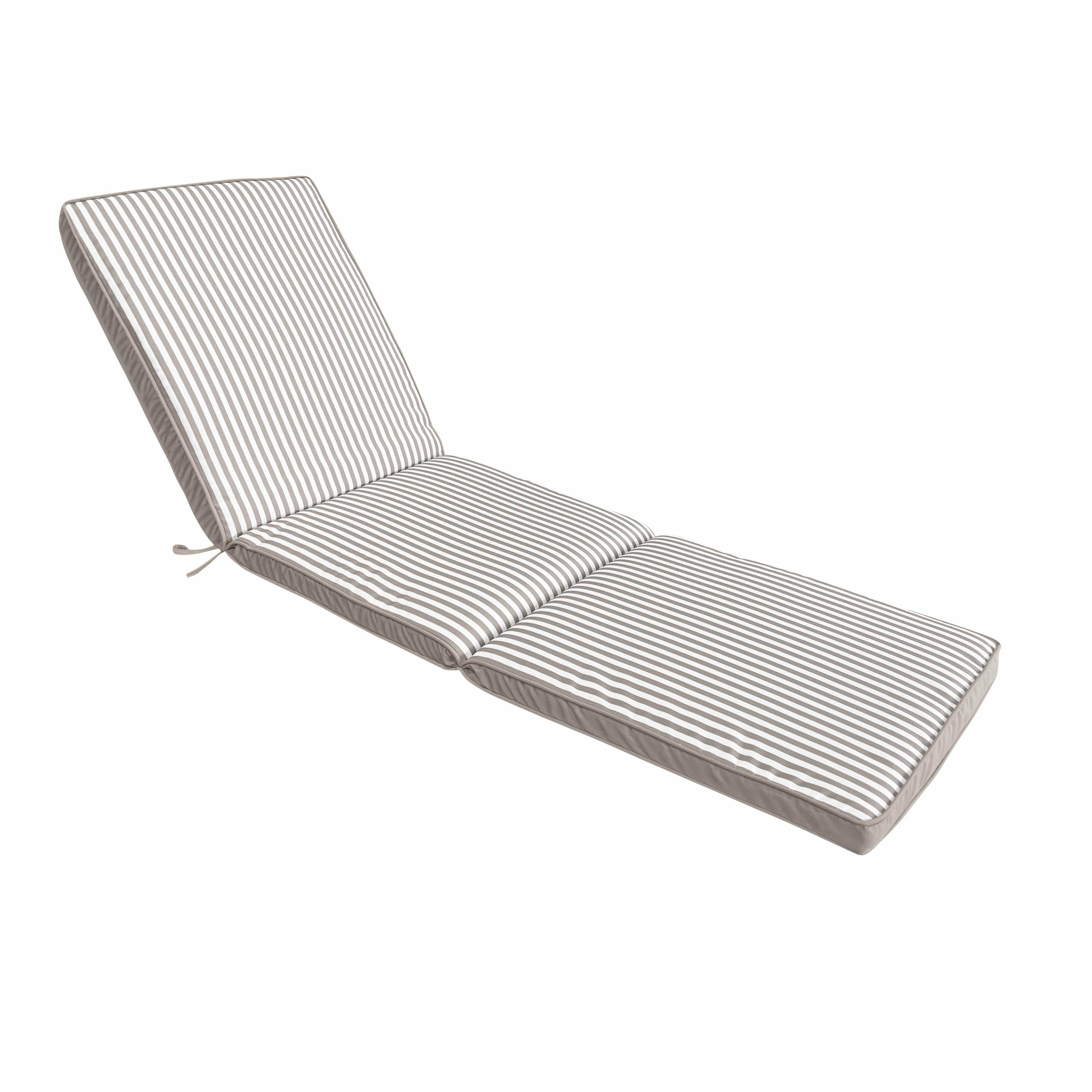 Oviala Lot de 2 Coussins pour Bain de Soleil 186 x 53 cm Polyester Taupe
