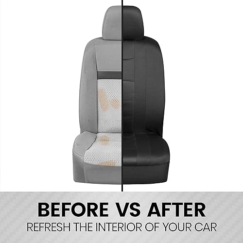 Miniatura 6 de CarXS Forza Series - Fundas de asiento de automóvil, juego completo colores rojo sobre negro, juego de fundas de asiento delantero y trasero, fácil