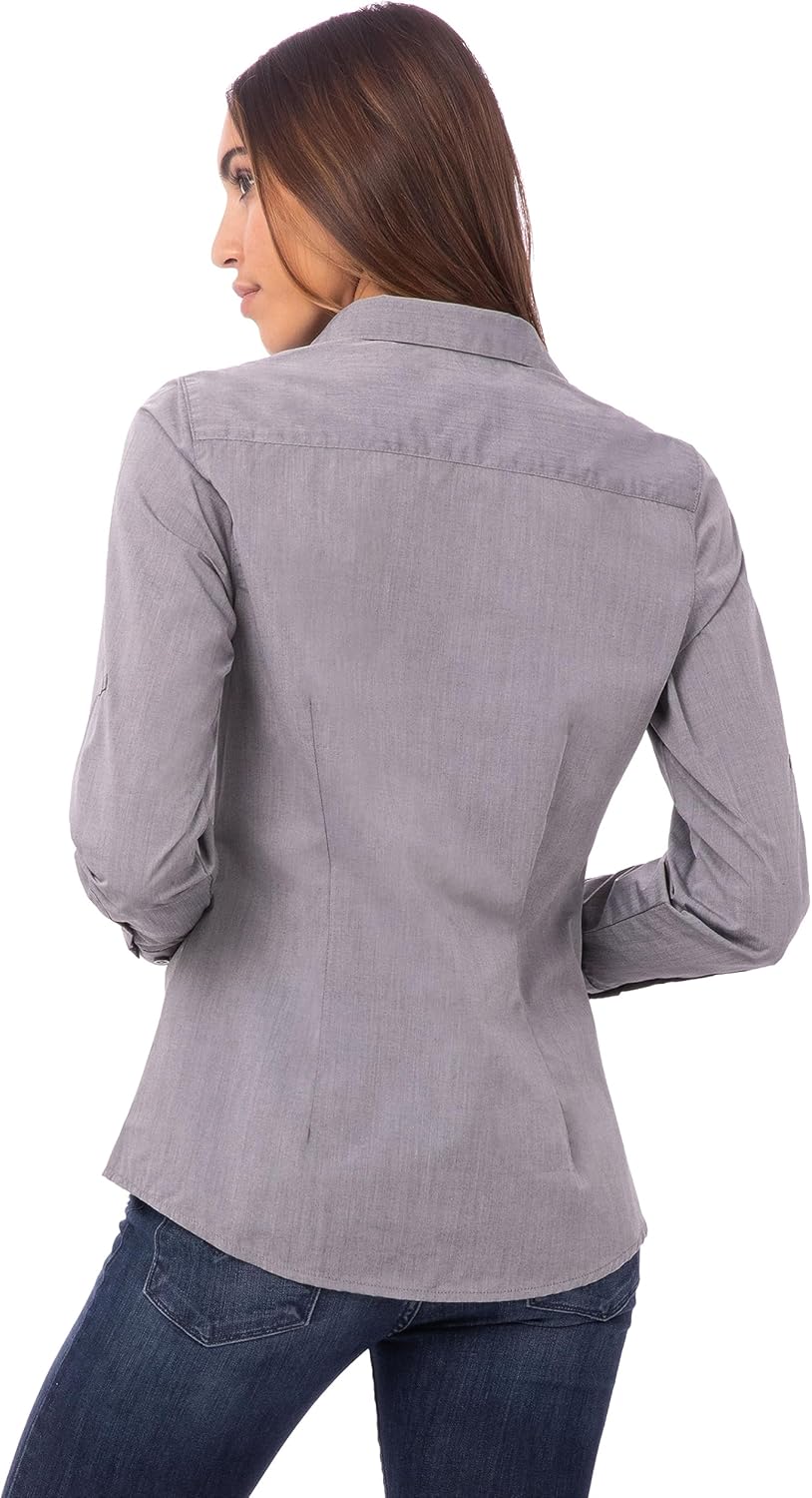 Chef Works Womens Modern Chambray Dress Shirt - Image 2