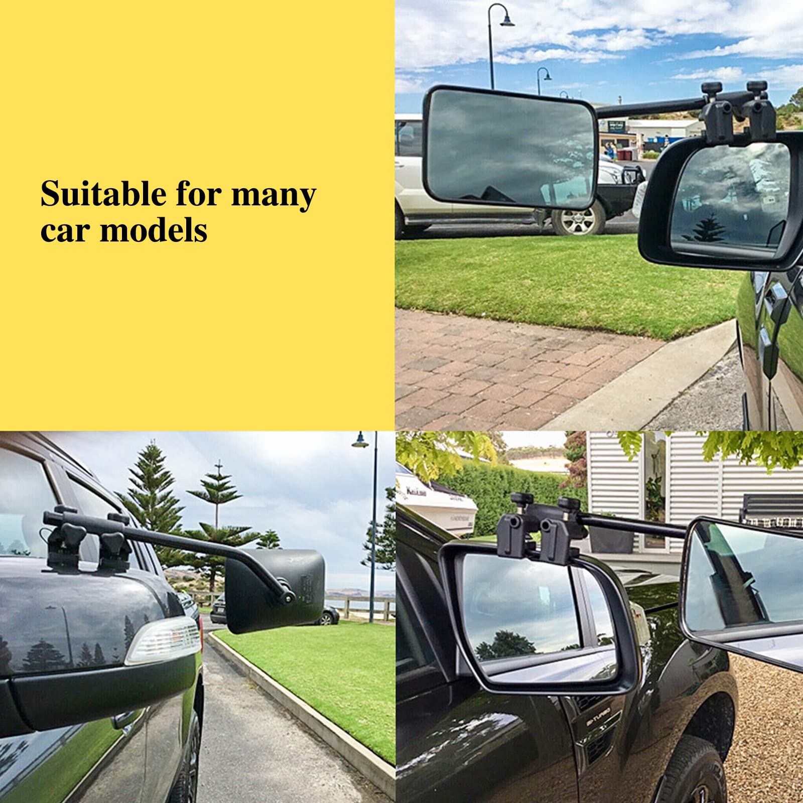 Rétroviseur Caravane,2 Pièces Miroir de Remorquage pour Voiture,Rétroviseurs Universels pour Caravane,pour Voiture,Rectangle Arrondi A