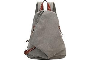 PAOIXEEL Canvas Rucksack Backpack - Vintage Outdoor Travel Daypack for Men Women