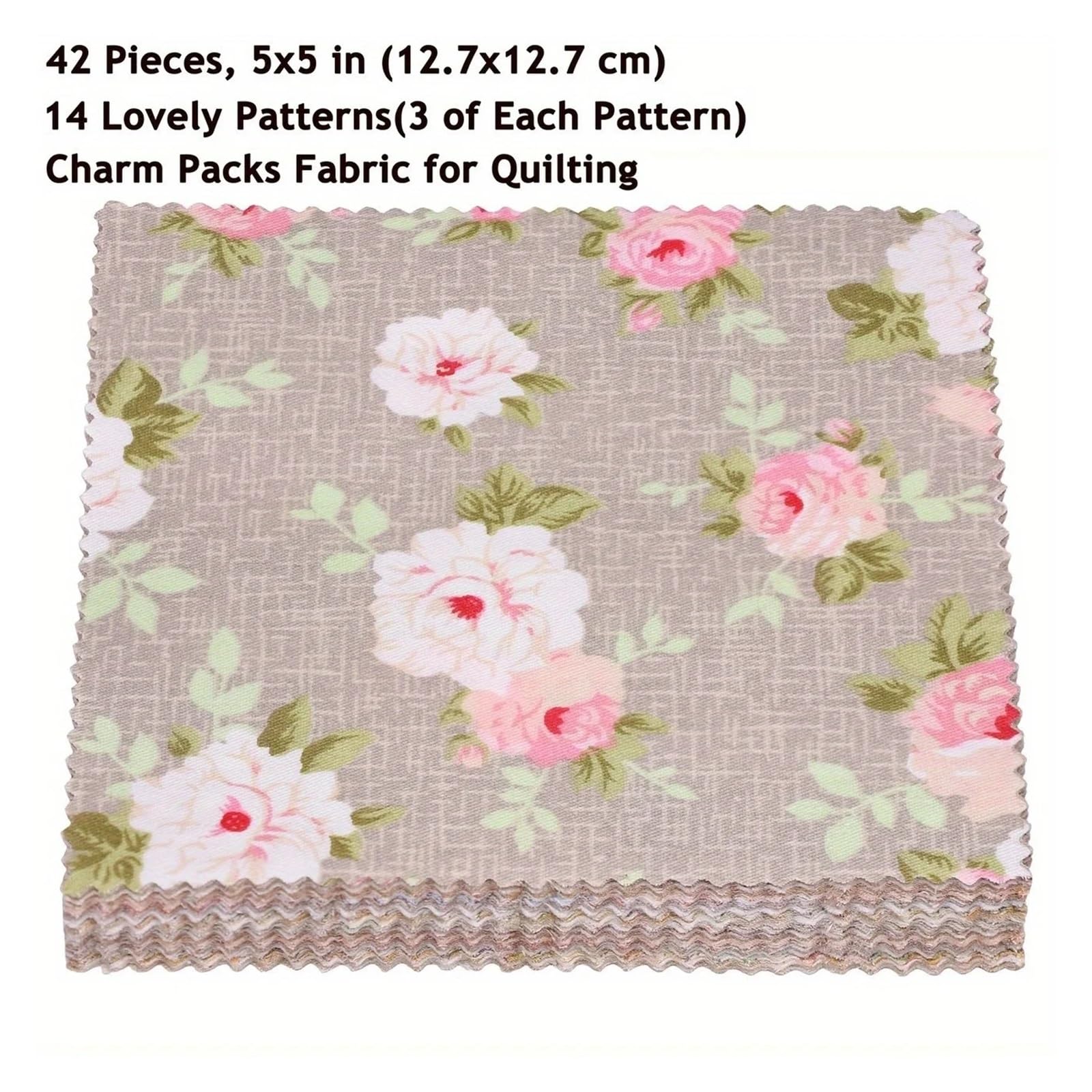 Stoffreste Zum Basteln 42-teiliges Quiltstoff-Charm-Paket