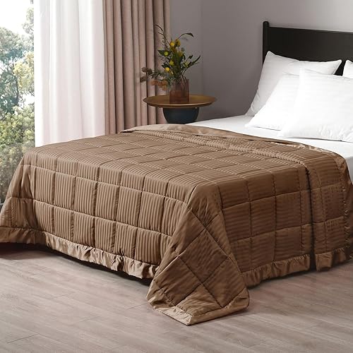 downluxe Manta pesada tamaño Queen, mantas de 15 libras para adultos con cuentas de vidrio, manta pesada con ribete satinado (90 x 90 pulgadas,