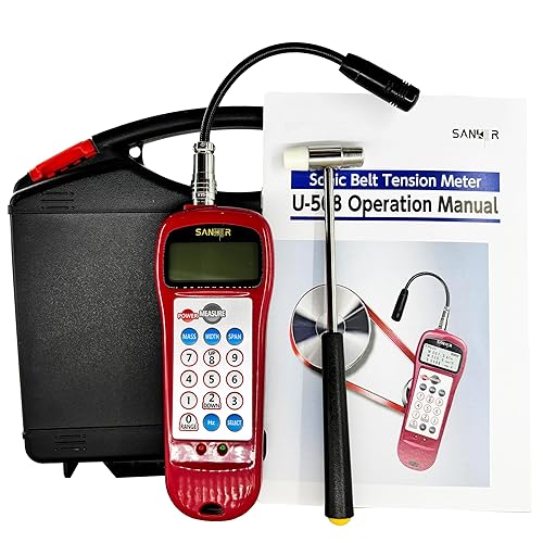 Medidor de tensión sónico Tensiómetro de correa con rango de frecuencia 10Hz a 5000Hz y rango de tensión 0.01 a 99900N, calibración automática de