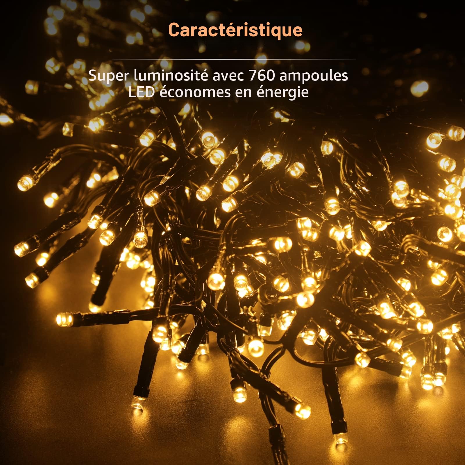GlobaLink Guirlande Lumineuse Grappe, 10M 1000LEDs Cluster Fairy Light 8 Modes D'eclairage Lumières de Noël IP44 Étanche Guirlande Noel Sapin pour Décorer Intérieur Extérieur Jardin Patio, Blanc Chaud