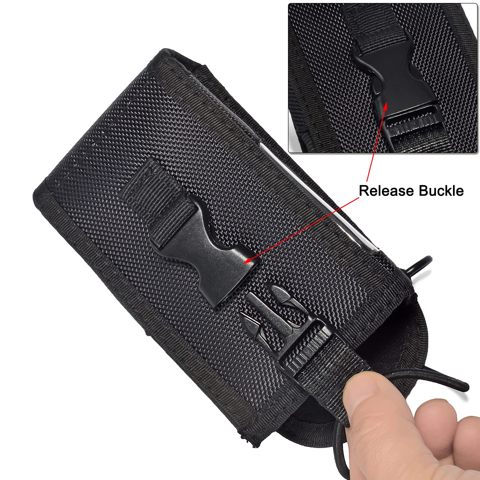 HYS Etui en Nylon Walkie Talkie Pouch Compatible avec Motorola GP328 PRO5150 GP320 GP340 MTX960 Président Randy 3(III) Sepura Mindland Radio Portable, avec Boucle de Ceinture et dragonne
