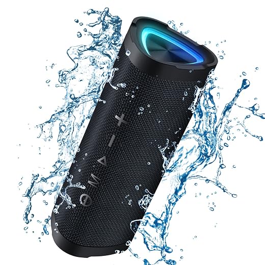 Vanzon Bluetooth Speakers V40 Portable Wireless Speaker V5.0 with 24W Loud Stereo Sound, TWS, 24H Playtime & IPX7 Waterproof, Suitable for Travel, Home and Outdoors-Black