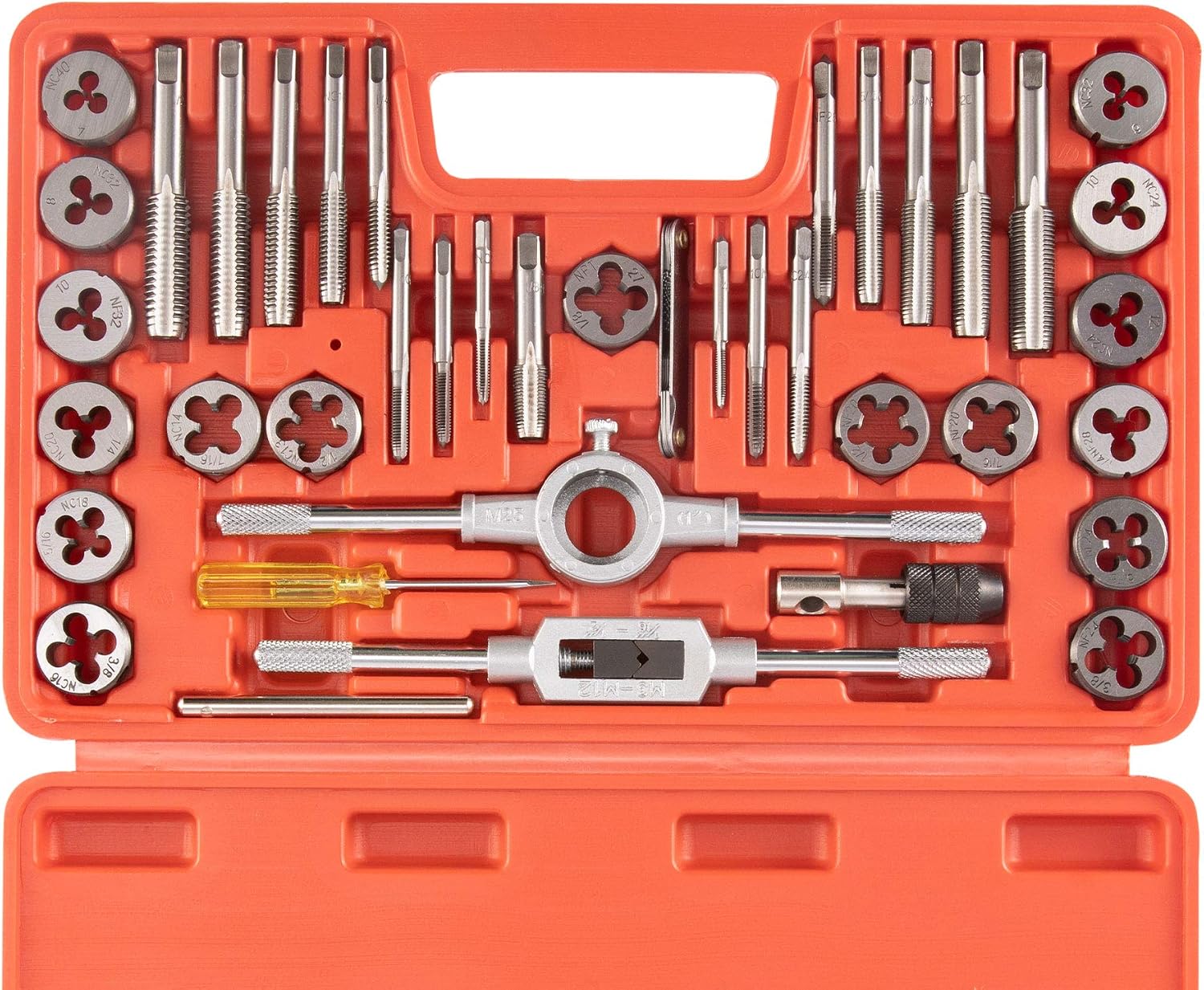 OMT SAE Tap and Die Set Standard | #4, 6, 8, 10, 12, 1/4, 5/16, 3/8, 7/16, 1/2" Tap Set and Die Set | Thread Repair Kits for Threading and Rethreading Internal and External Threads