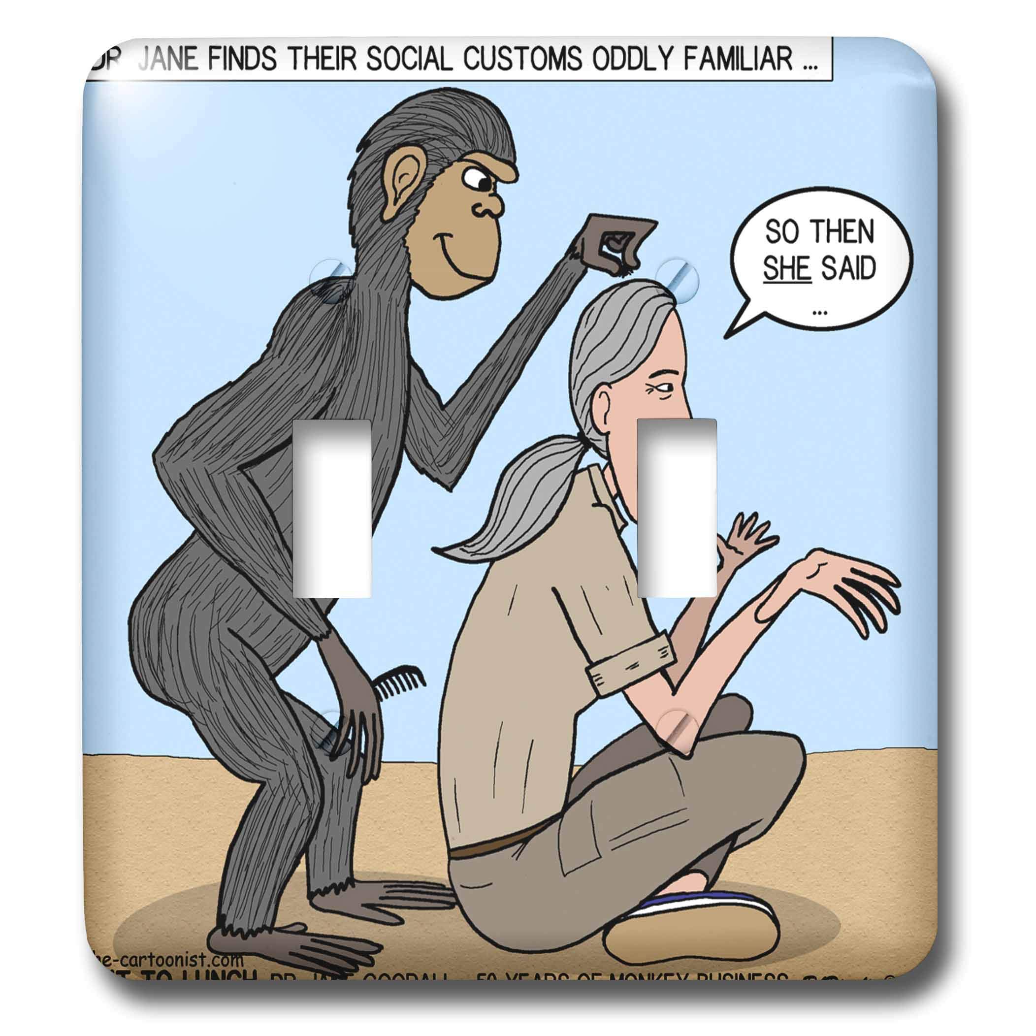 3dRose LLC lsp_5295_2 Dr. Jane Goodalls 50th Anniversary at GDI Monkey Grooming Double Toggle Switch