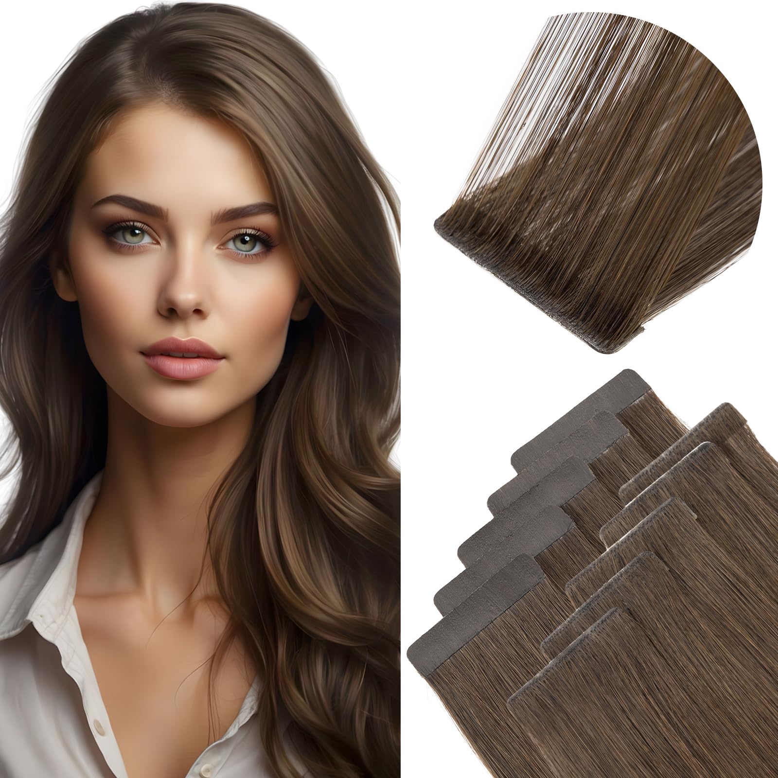 Elailite Injected Tape in Hair Extensions Human Hair