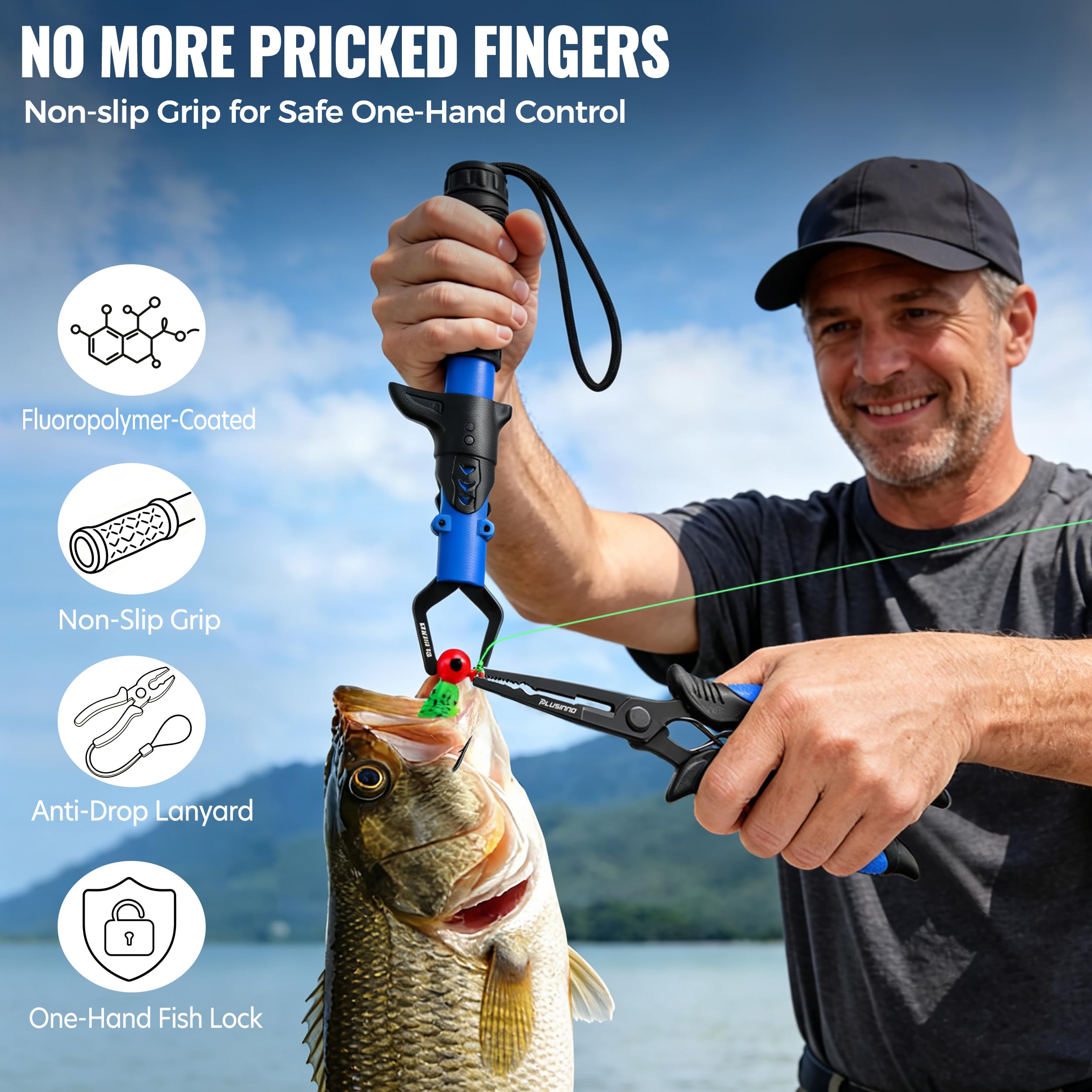 PLUSINNO Angelrute und Rolle Combo mit Teleskop-Angelrute, tragbares Reise-Angelruten-Set mit Tackle Box Tragetasche & Anleitungen, Angelausrüstungs-Werkzeug-Set für Süßwasser, Angelgeschenke für