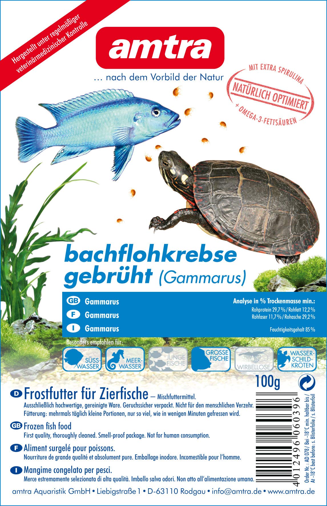 Amtra - Cangrejo de Plomo (20 x 100 g, 2 kg)