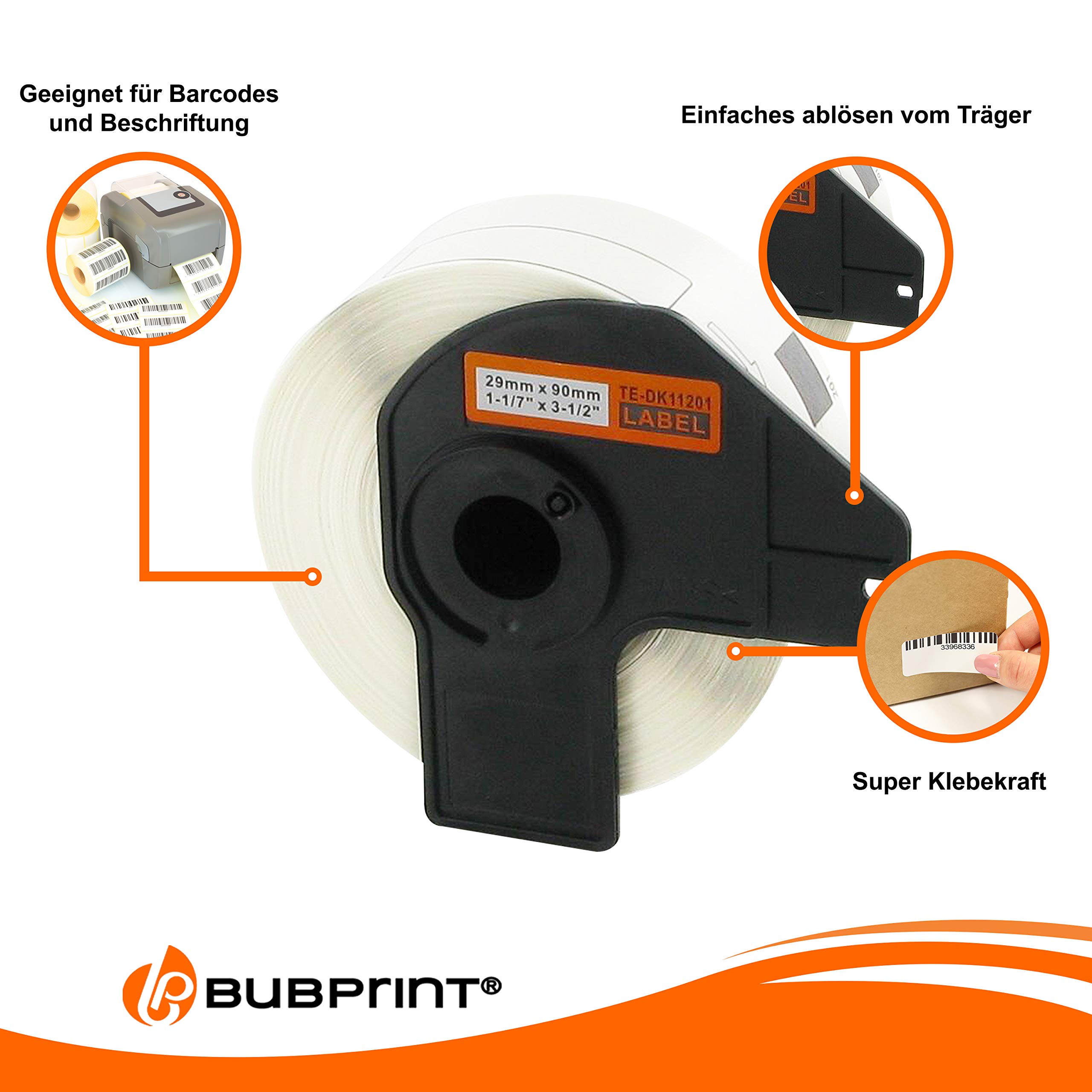 Bubprint 10 Etiketten kompatibel mit Brother DK-11201