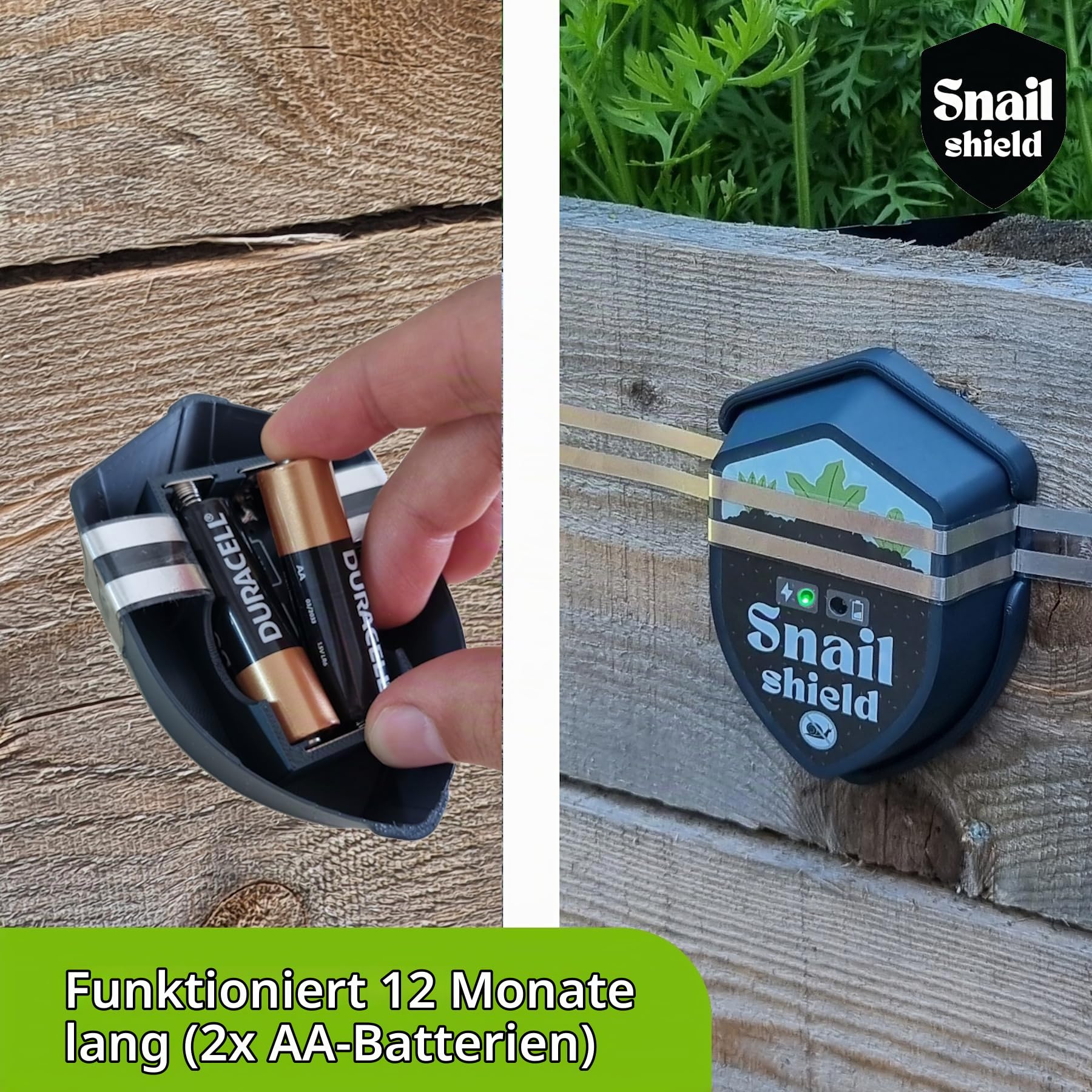 Snail Shield - 2X Schneckenzaun Elektrisch Set für Hochbeet mit 3X 11m Zaunband, Schneckenschutz für Gärten, Gemüsebeet, Pflanzen, Einfache Installation, verbesserte Software 2026