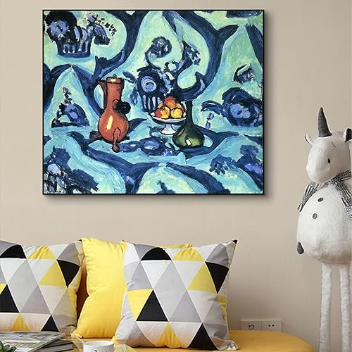 Miniatura 4 de Henri Matisse - Lienzo decorativo para pared, naturaleza muerta con mantel azul, arte famoso, arte fino, pinturas al óleo, arte de reproducción para