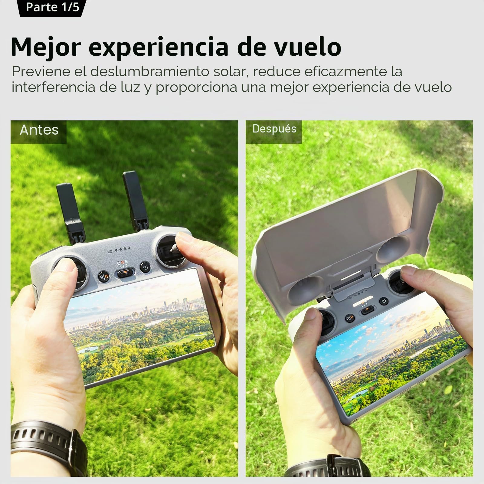 FPVtosky Juego de estuches rígidos para DJI Mini 5 Pro,kit de accesorios para drones que incluye Funda de doble capa,plataforma de aterrizaje, cordón, protector de pantalla y cubierta parasol (5 en 1)