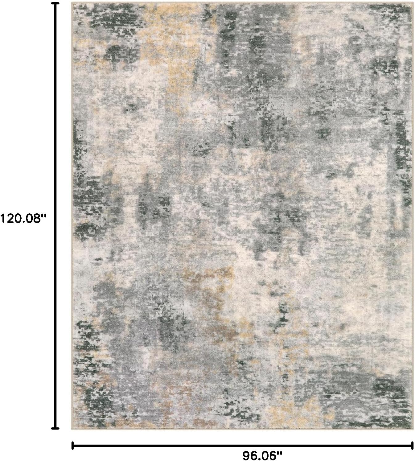 lahome modern abstract living room rug, grey washable rugs 8x10 area rugs for bedroom stain resistant non slip, large soft indoor accent carpet for dining room table home office decor 8' x 10' grey