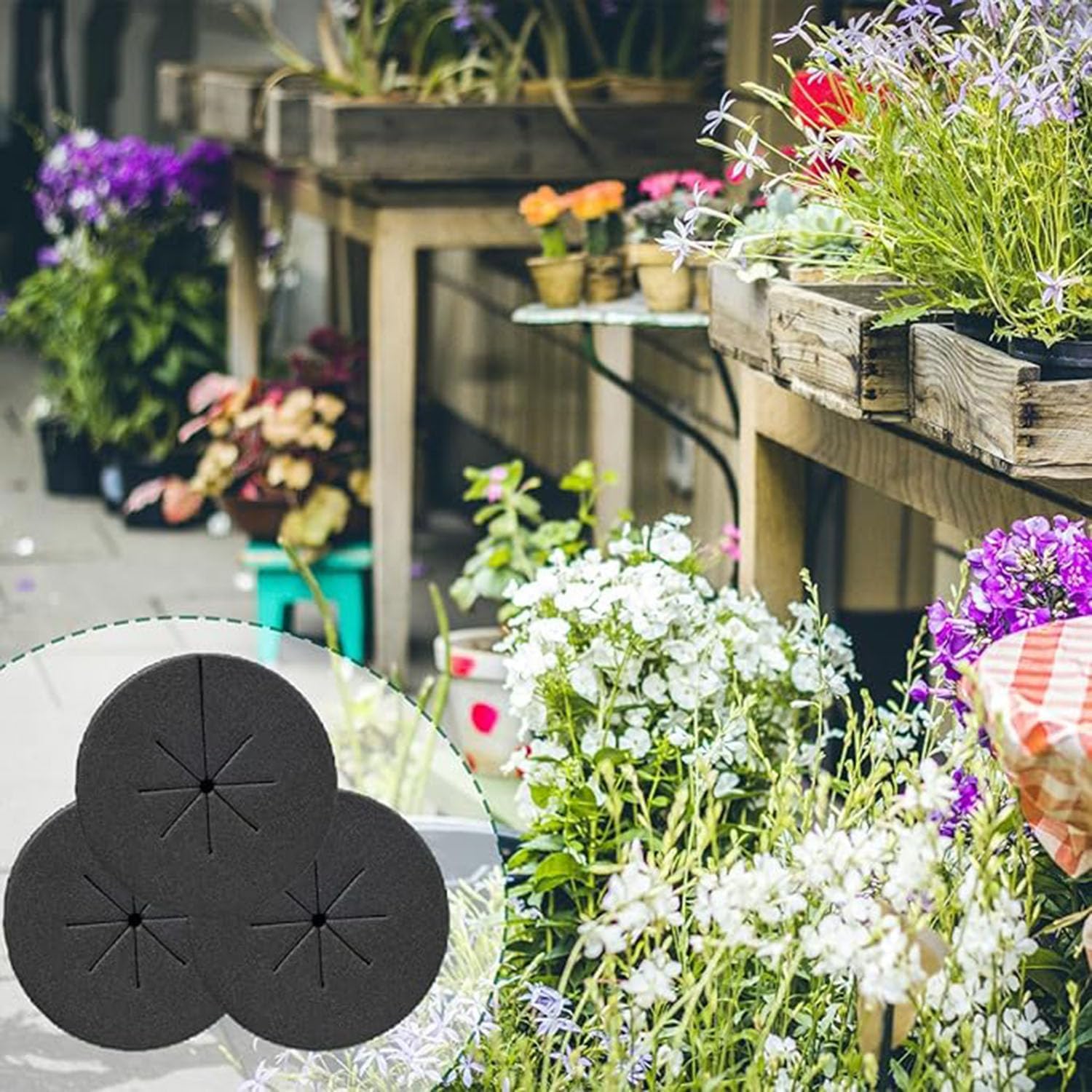 CHENJIN 40PCS 2 Inches Hydroponic Cloning Collar Water Absorbing Premium Grade Foam Fits Net Cups Inserts Hydroponic Growing Ring for DIY Seedling Box