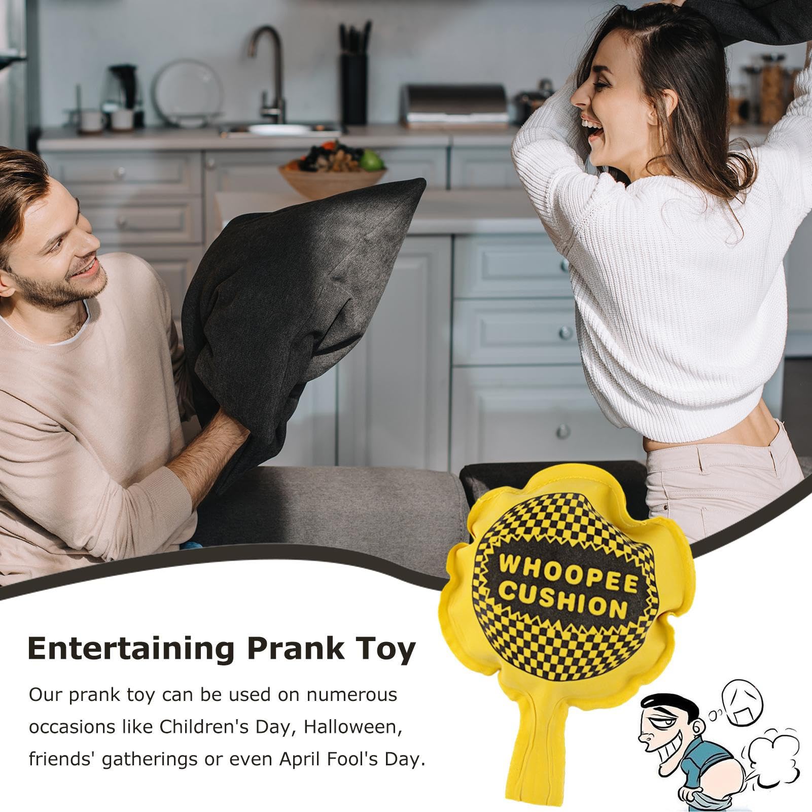 Un Coussin Peteur Autogonflant - Couleur Aléatoire - Farce Et Attrape - Prout Petteur Whopee Cushion Coussin Péteur Whoopee Cushion Blague Gag Astuce Jouet Toy Woopy Balloon
