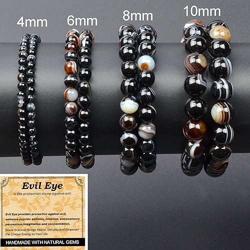 Vista 554 de MASSIVE BEADS Pulsera elástica de yoga hecha a mano con piedra natural, cristal curativo, energía, regalos para adultos unisex de 0.157 in, 0.236