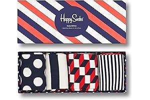 Mens Happy Crew Socks Size 10-13 - 4 Colorful 9-11 Socks Gift Sets