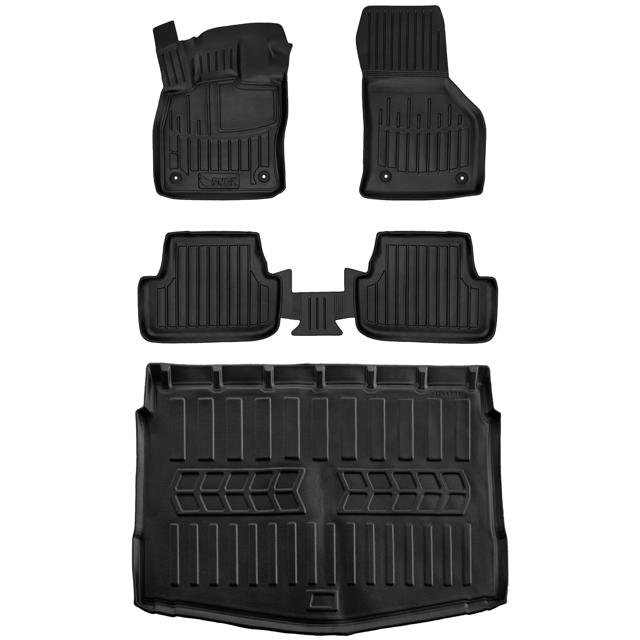 Gumowy zestaw mata i dywaniki pasujące do Volkswagen Golf VIII (od 2020) hatchback, d=>