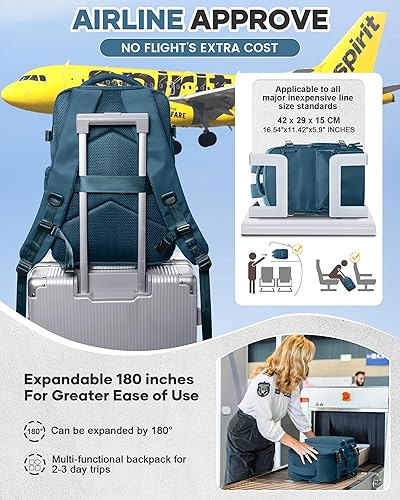 Vista 194 de VECAVE Mochila de viaje para laptop, mochila aprobada para vuelos,Mochila deportiva para universidad casual, A-Negro, Mochila para laptop