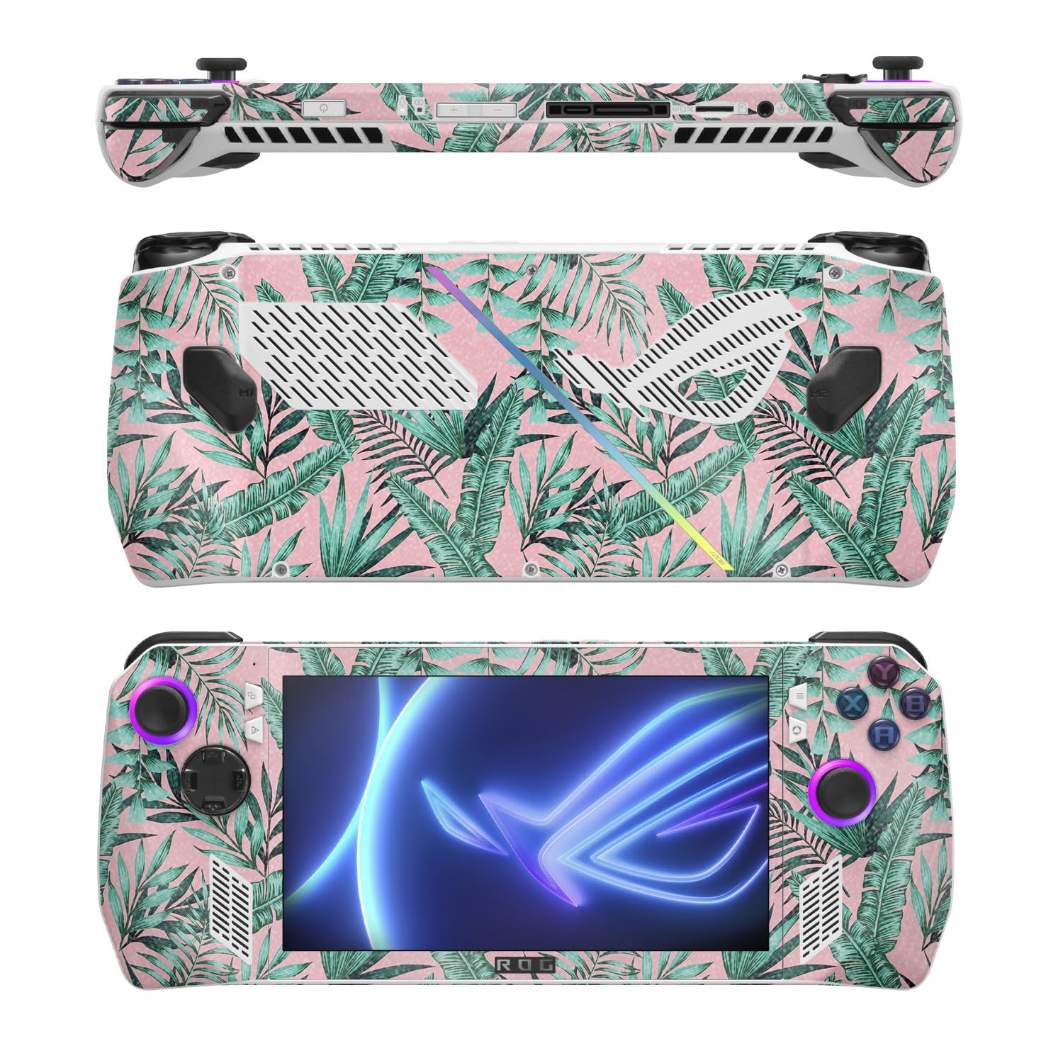 MightySkins Glossy Glitter Skin Compatible with Asus ROG Ally - Two Tone Tropical | Protective, Durable High-Gloss Glitter Finish | Easy to Apply