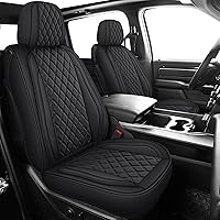 MIROZO Faux Leather Seat Covers Custom Fit Chevy Silverado GMC Sierra 1500 2500HD 3500HD Crew Cab 2007-2013 2019-2025