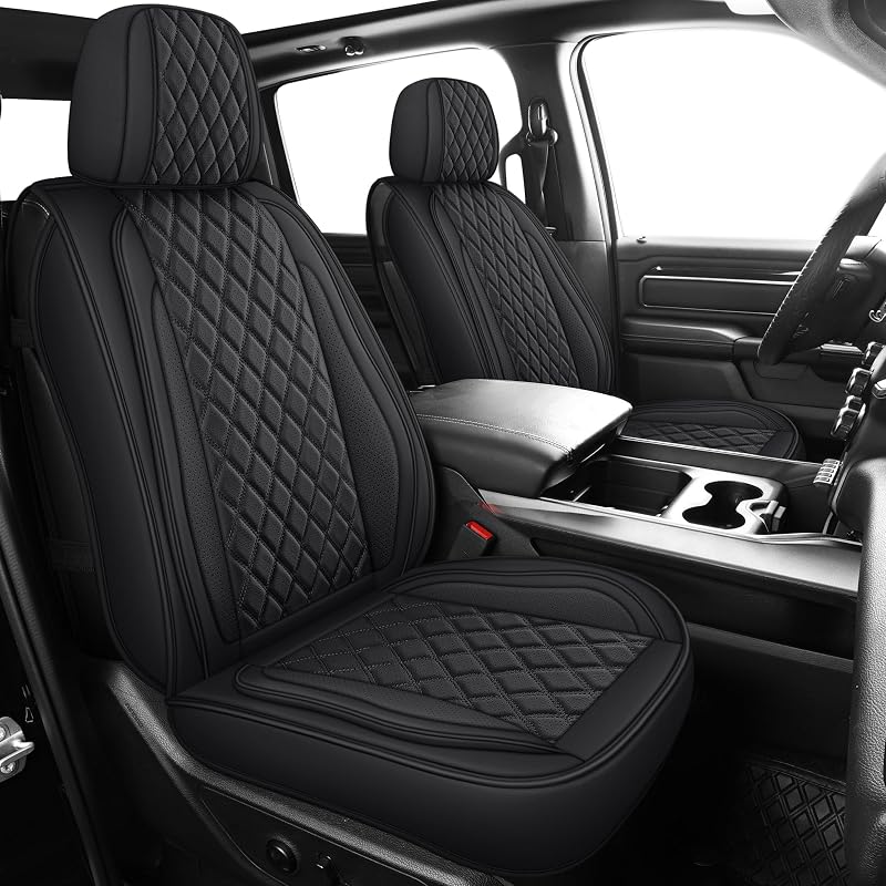 Capa para Banco de Caminhonete MIROZO em Couro Sintético Preta para Chevy Silverado e GMC Sierra 1500, 2500HD e 3500HD Crew Cab 2007–2013 e 2019–2025, Kit Completo
