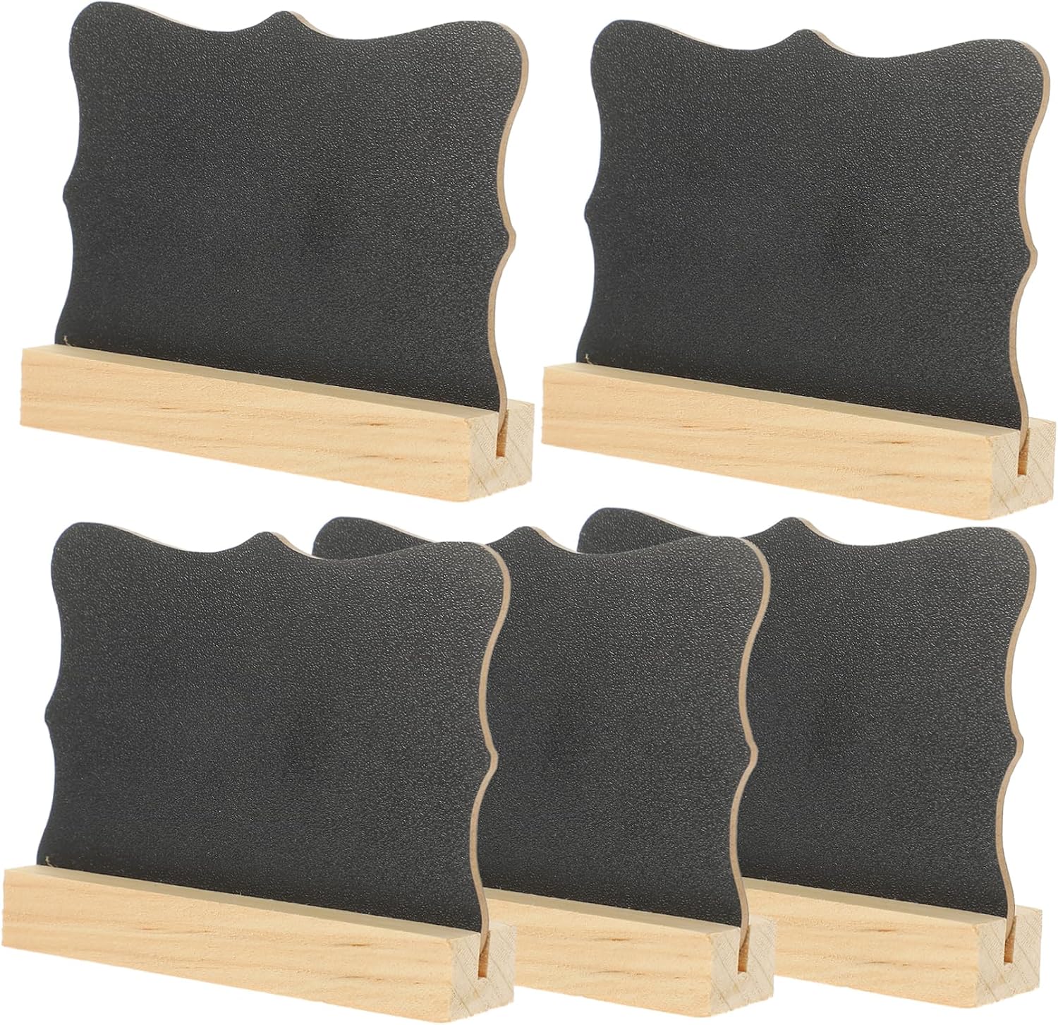 5pcs Wooden Mini Chalkboards Tabletop Double Sided Writing Board