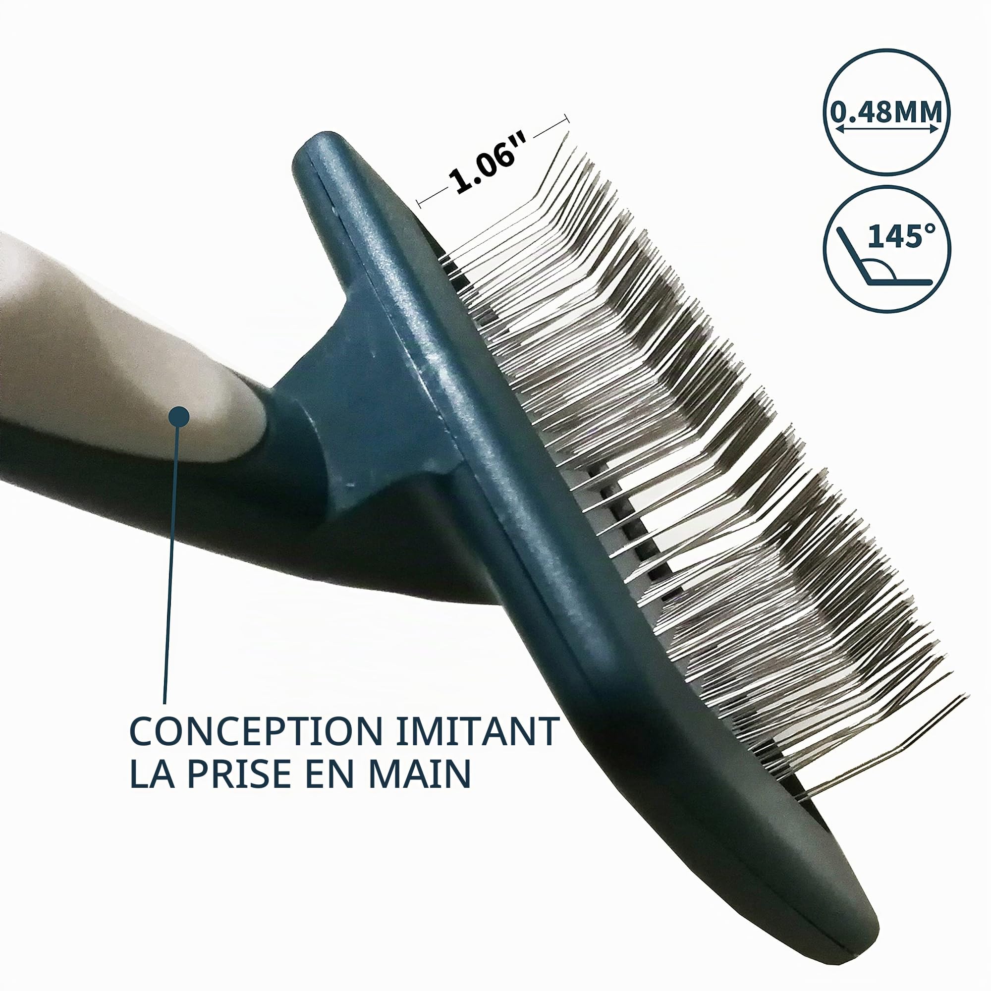 Golden Doodle & Caniche Brosse pour le toilettage, brosse extra longue pour chiens Goldendoodles, pour chiens à poils longs/bouclés, élimine les poils morts, sous-poil (2,7 cm)