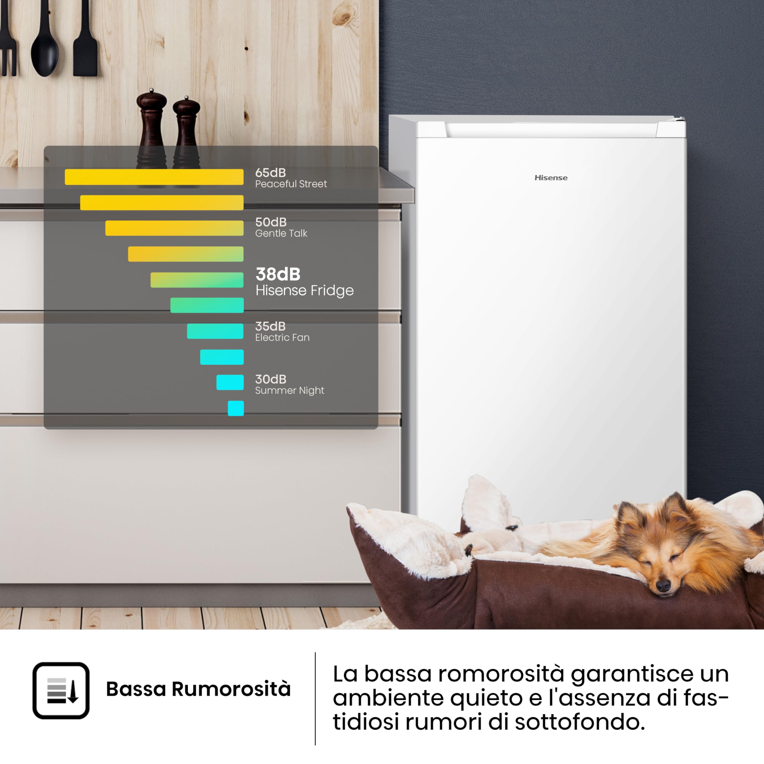 Hisense FV78D4AWE Congelatore Monoporta Verticale a libera installazione, 3 Cassetti, Capacità 61 Litri, Classe E, Bianco