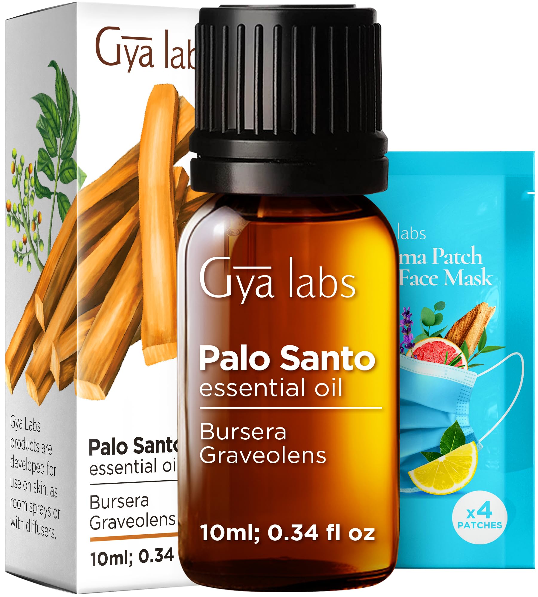 100% Pure Palo Santo Essential Oil for Skin &amp; Diffuser - 0.34 Fl Oz