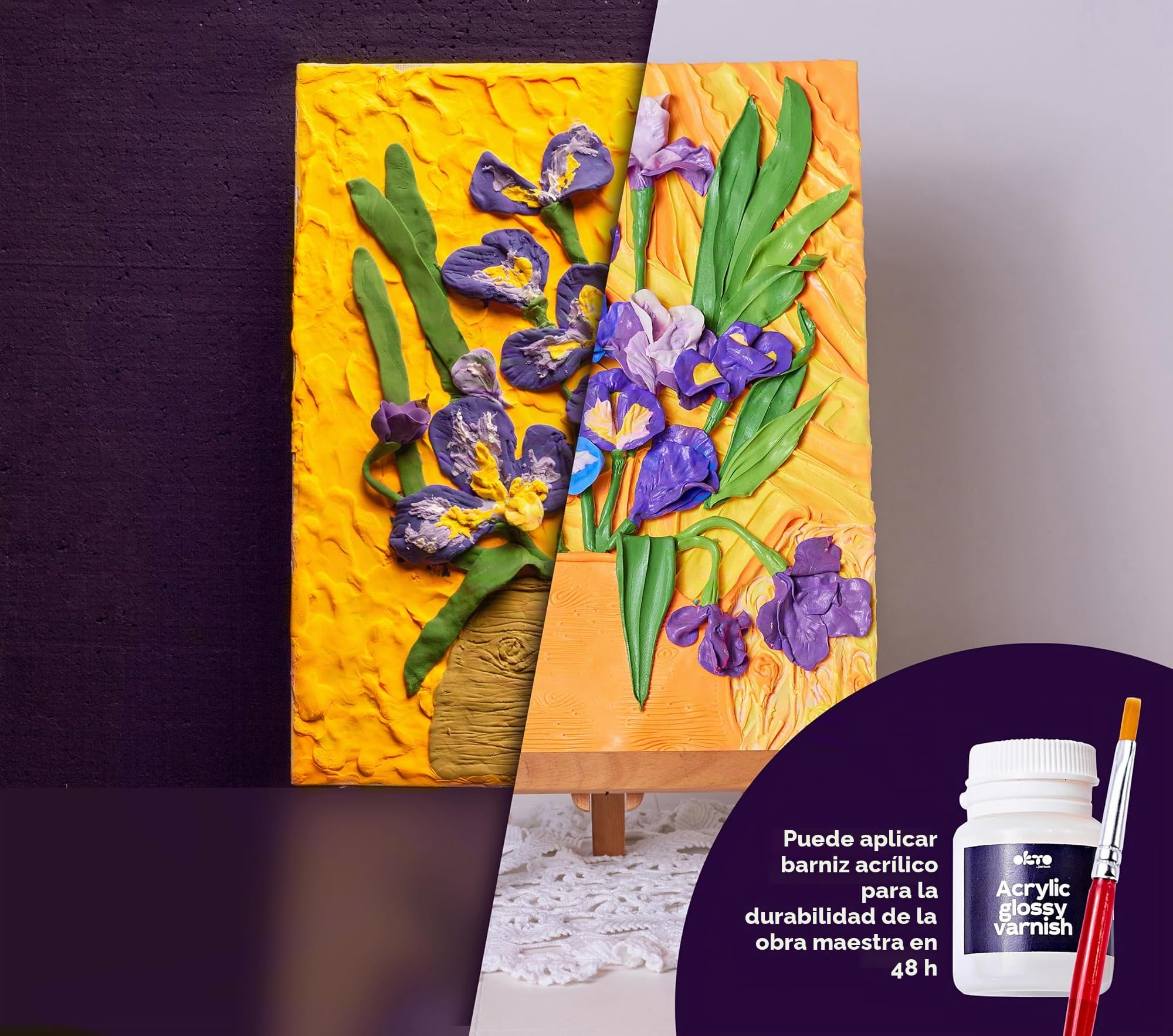 Oktoclay Irises - Set de pintura para espuma de espuma, 10007, multicolor