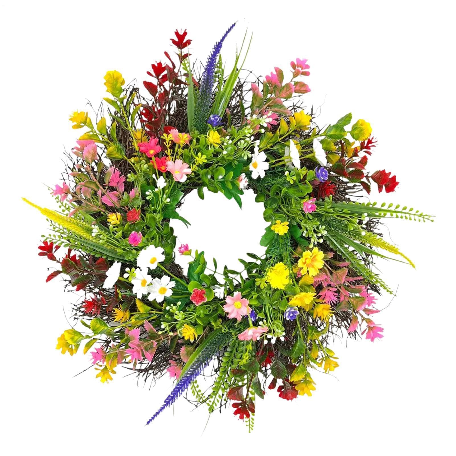 Ghirlanda Primaverile - Decorazione da Esterno Realistica Grande,Ghirlanda Per Porta Estiva Decorazione Primaverile | per Soggiorno Camera da Patio Balcone Giardino Cortile