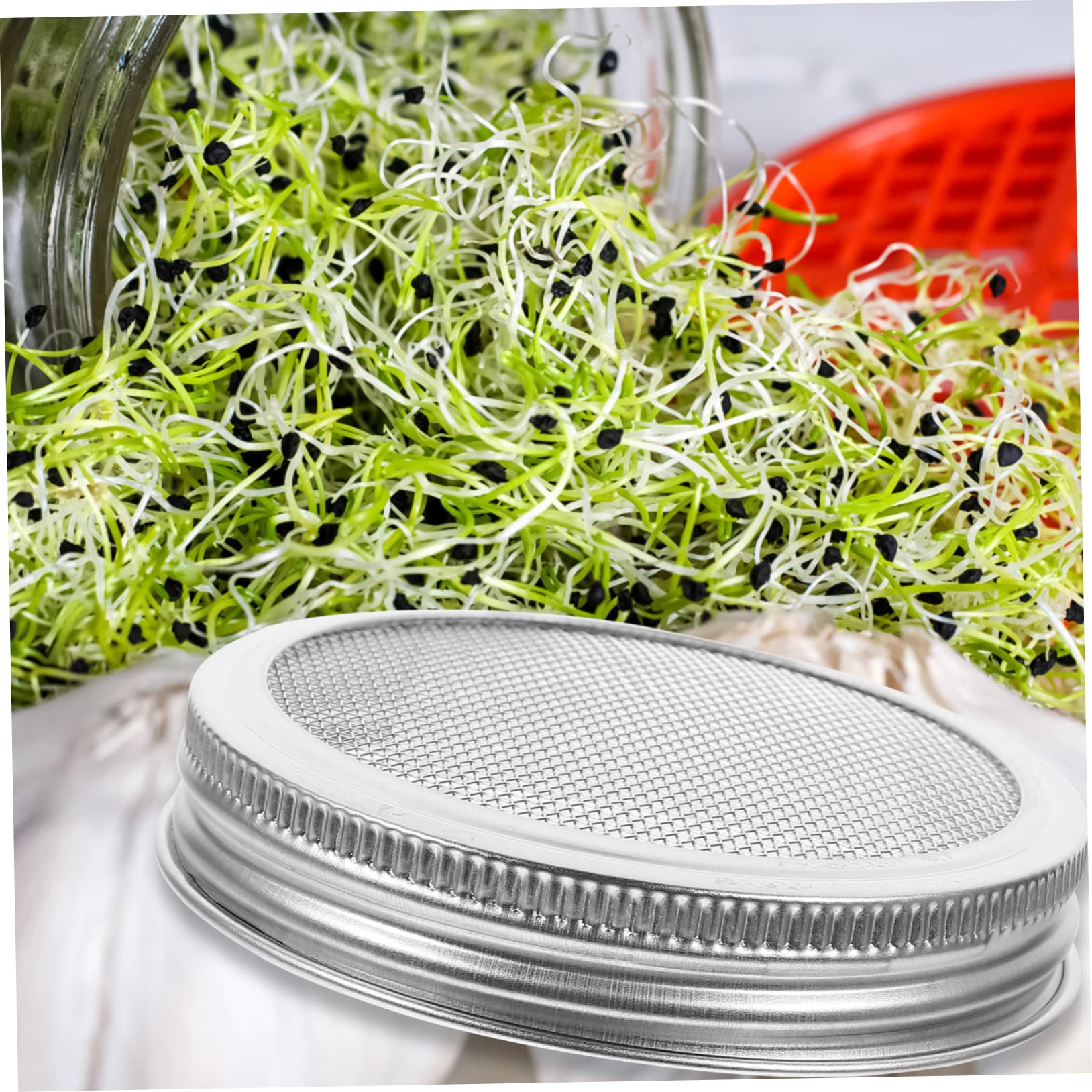 YARNOW 12pezzi Coperchi Per Barattoli Germogliatori Acciaio Inossidabile Di Coperchi Rete Per Germogliare Semi Cucina Facili Da Usare e Lavabili Compatibili Con Barattoli