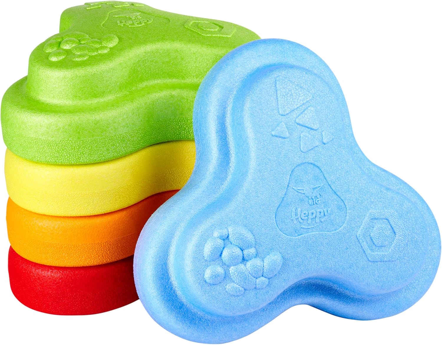 BIG Heppy Rocks Balance Blocks & Pawns, Promotes Motor Skills, Balance and Sensors, Indoor & Outdoor, 5 Pack for Kids Age 1+
