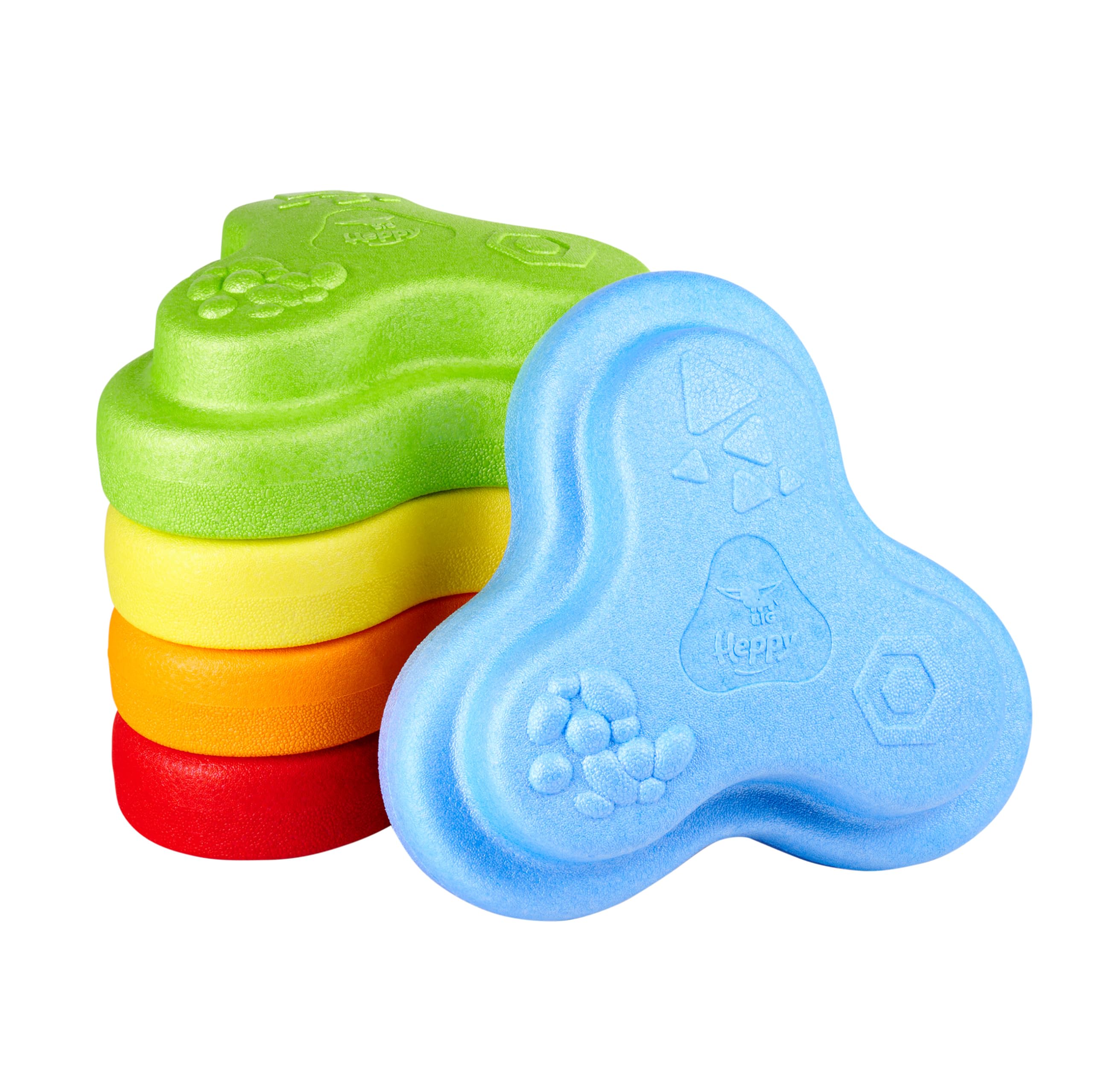 Big Heppy Rocks - Set di 5 pietre di bilanciamento e pietre da gioco, promuove le capacità motorie, l'equilibrio e la sensibilità, giocattolo per interni ed esterni, per bambini a partire da 1 anno