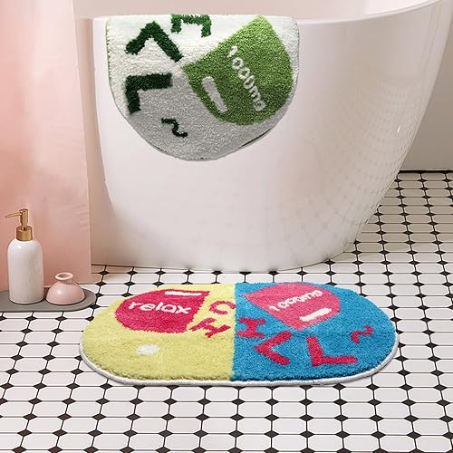 Miniatura 5 de Chill Pill Rug - Tapete de baño azul, bonito tapete de baño, antideslizante, divertido, lavable, absorbente, decoración de baño para el hogar,
